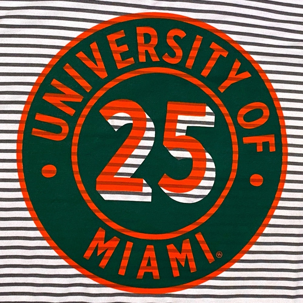 University of Miami 25 Striped‎ Tank Top Women's Size L Hurricanes NWT